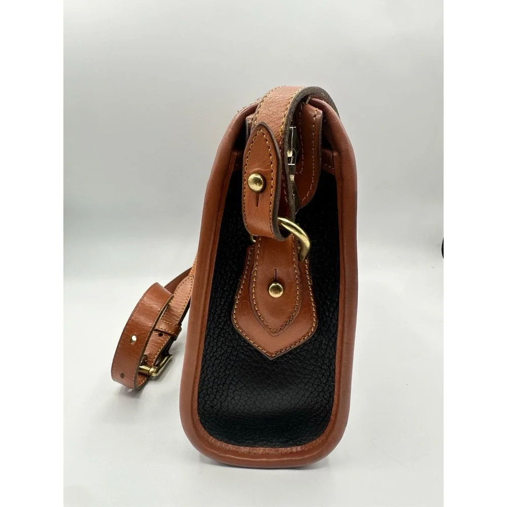 Dooney & Bourke Vintage All-Weather Leather Black/Brown Pebbled Crossbody Bag